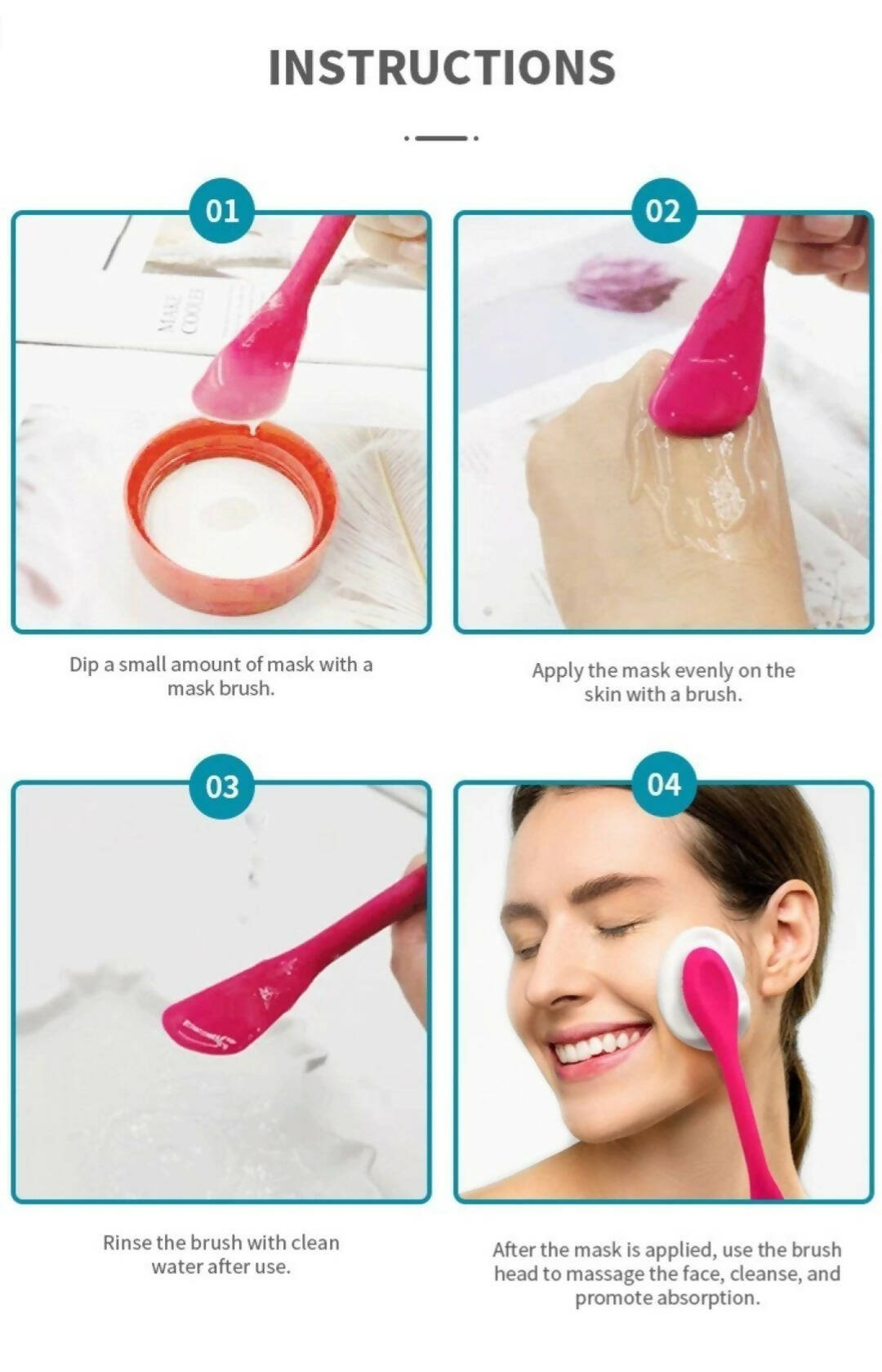 Favon Pack of Facial Roller and Face Mask Applicator - Distacart
