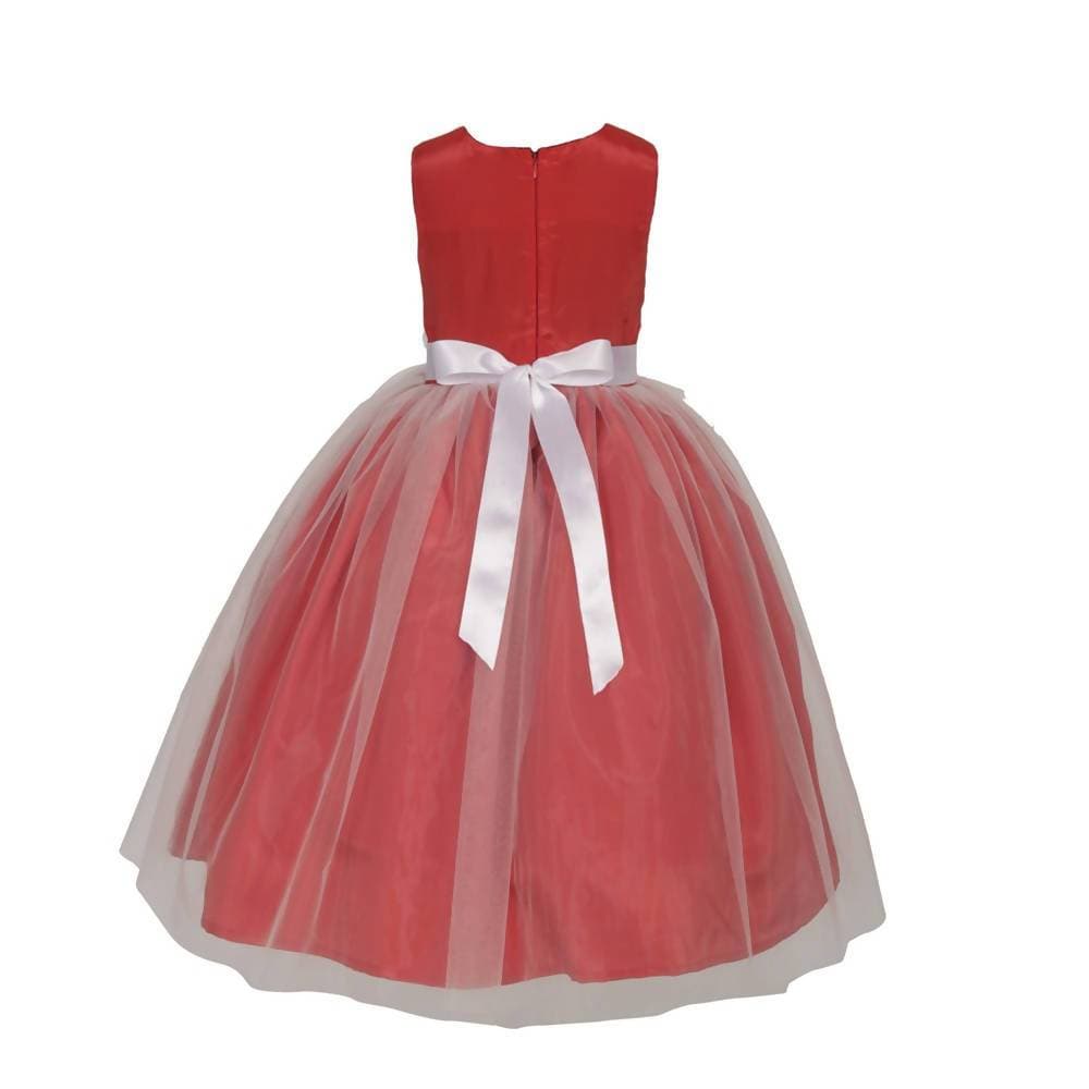 Asmaani Baby Girl's Red Satin A-Line Maxi Full Length Dress (AS-DRESS_22023) - Distacart