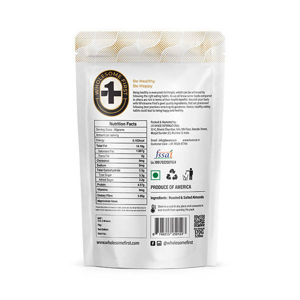 Wholesome First Roasted & Salted Almonds - Distacart