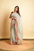 Vastrasky Grey Georgette Designer Saree - Distacart