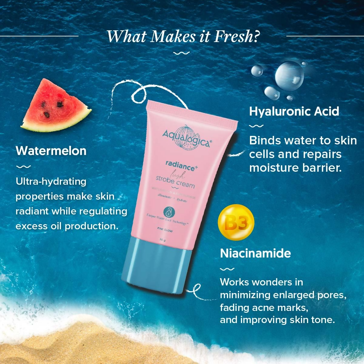 Aqualogica Radiance+ Lush Strobe Cream - Distacart