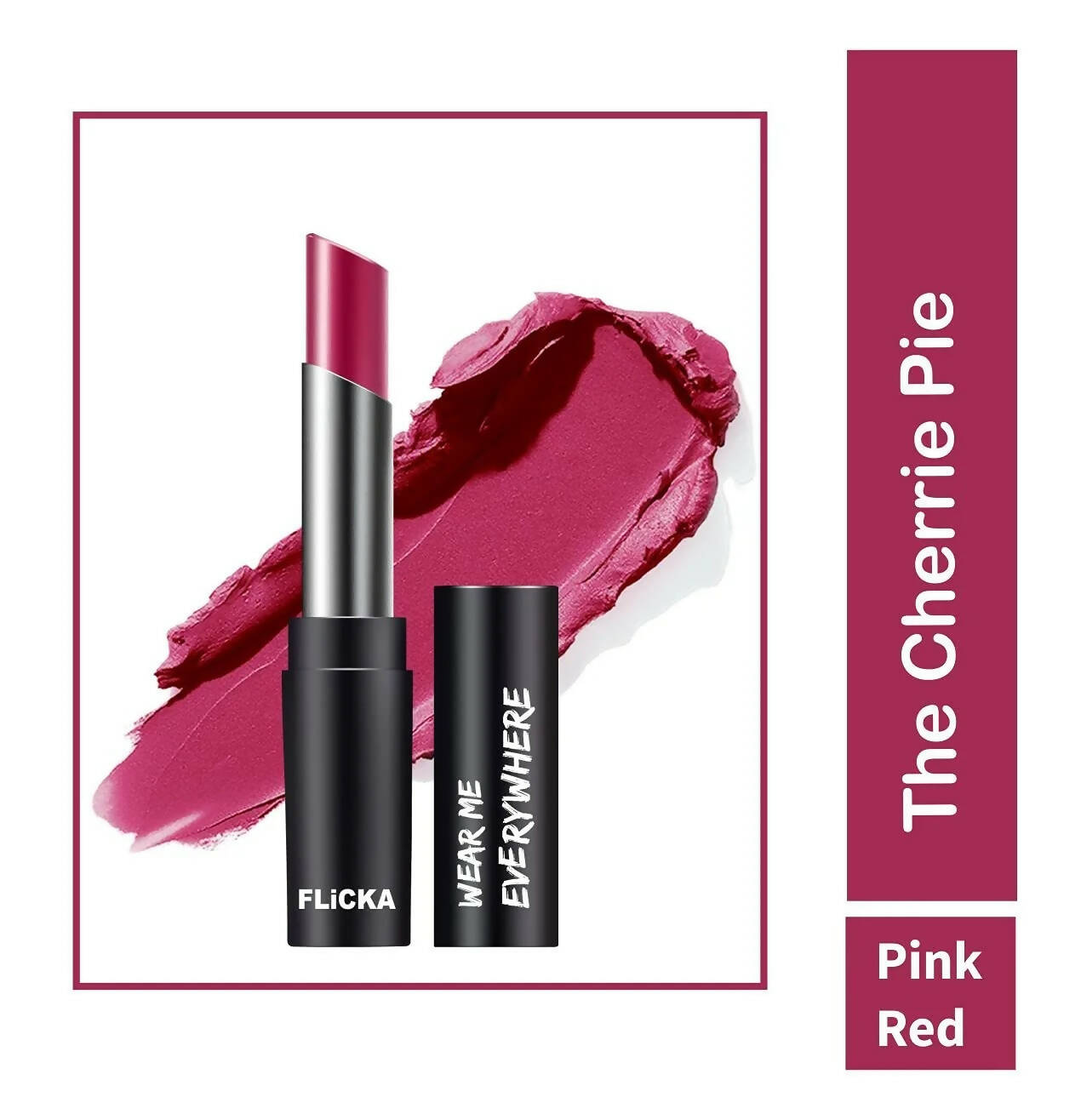FLiCKA Wear Me Everywhere Creamy Matte Lipstick The Cherry Pie - Pink - Distacart