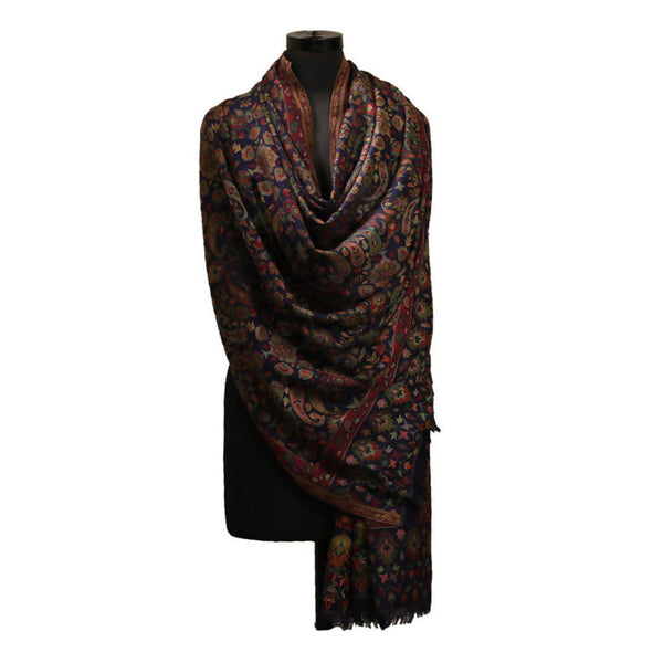 Nizalia Cashmere Fine Wool Blue Kani Jama Shawl