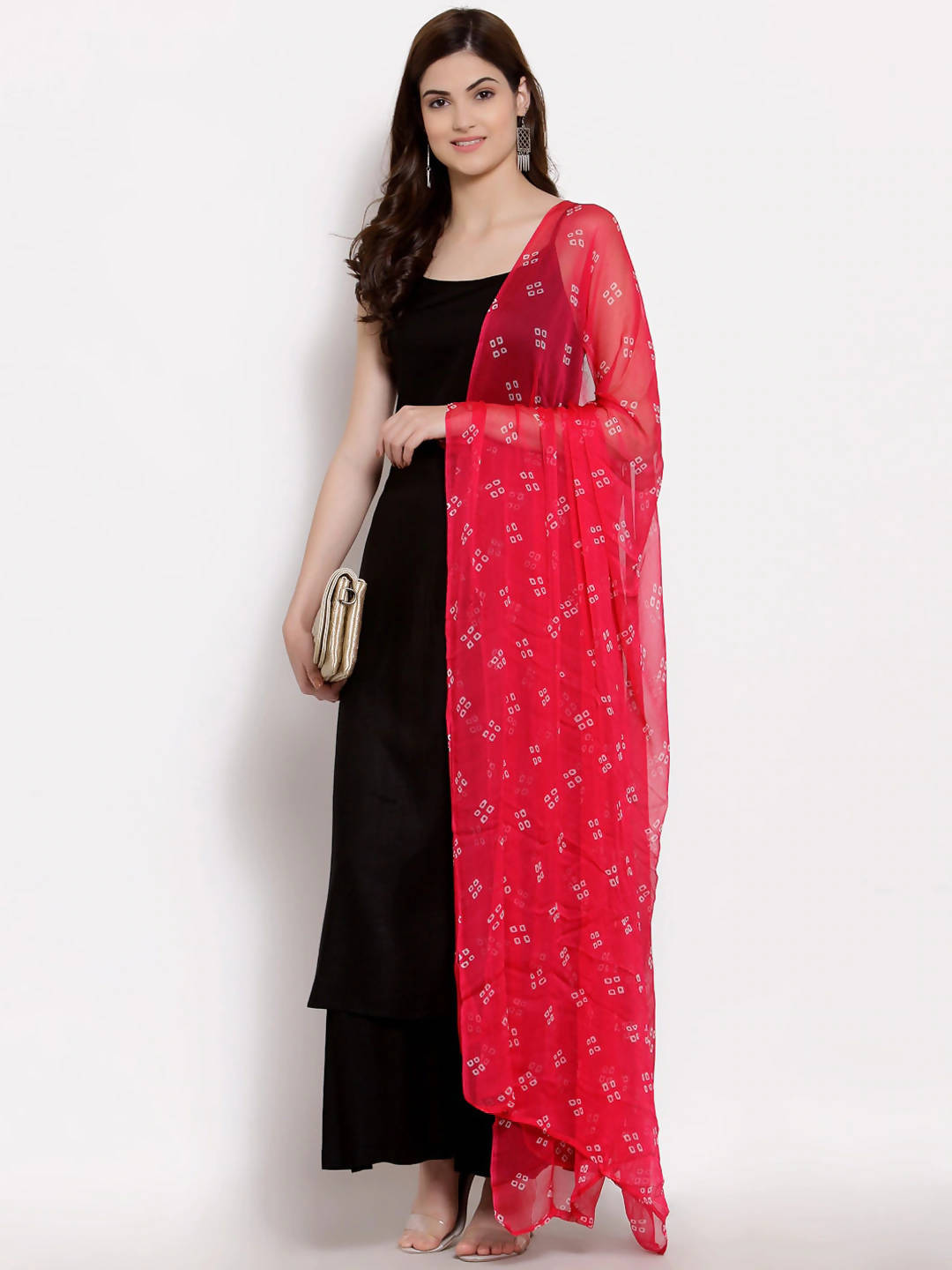 Myshka Women Black Regular Pure Cotton Kurta With Palazzos & Dupatta - Distacart