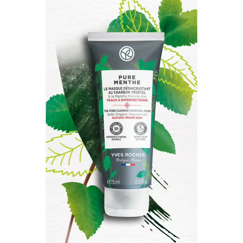 Yves Rocher Pure Menthe The Pore Clearing Charcoal Mask - Distacart