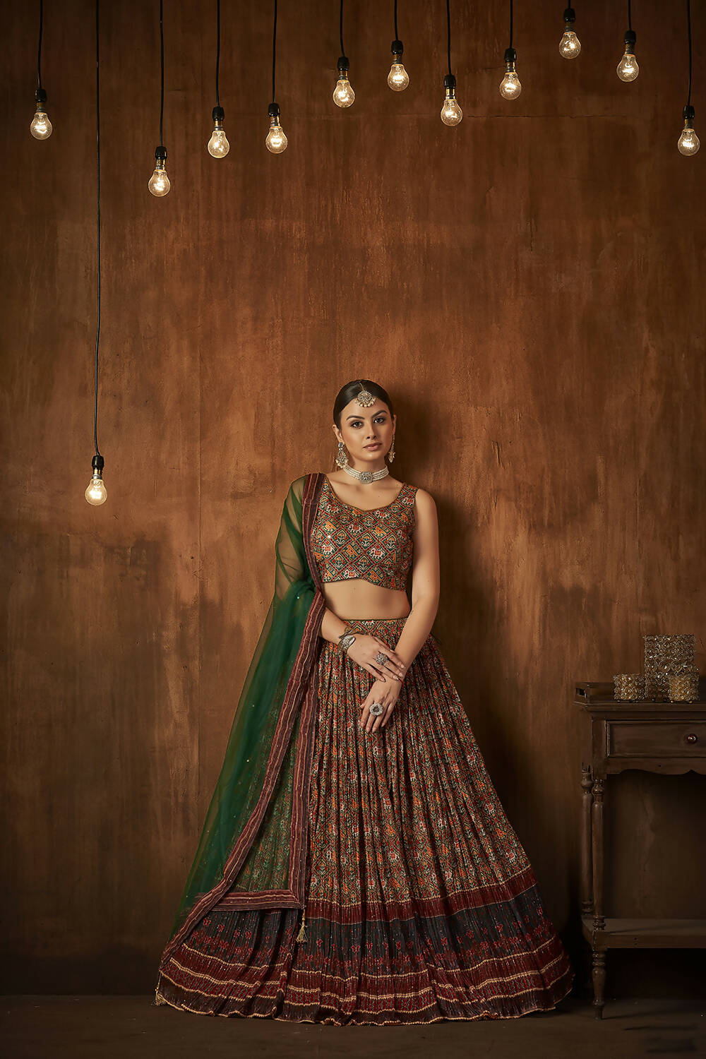 Wedding Designer Multi Georgette Lahenga Choli - Anbazaar - Distacart