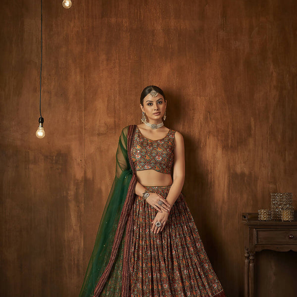 Wedding Designer Multi Georgette Lahenga Choli - Anbazaar - Distacart