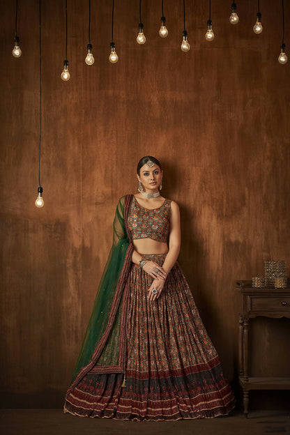 Wedding Designer Multi Georgette Lahenga Choli - Anbazaar - Distacart