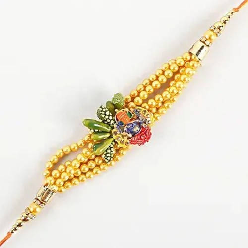 Vibrant Ganesha Rakhi & Cashew Jar - Distacart