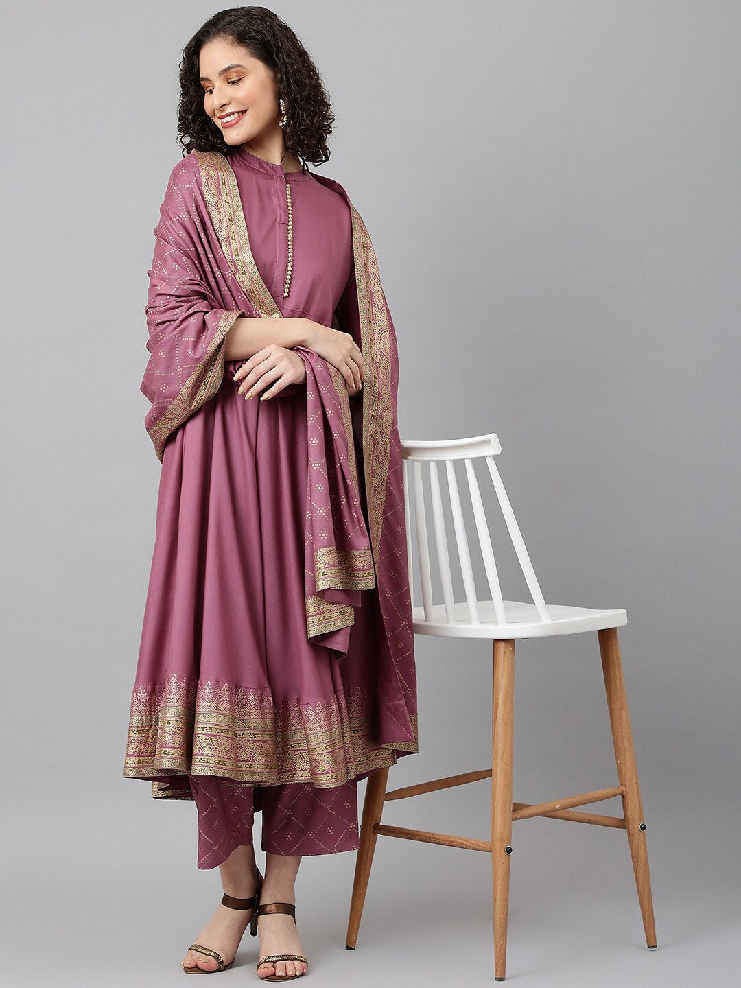 Khushal K Ethnic Motifs Printed Kurta with Palazzos & With Dupatta - Distacart