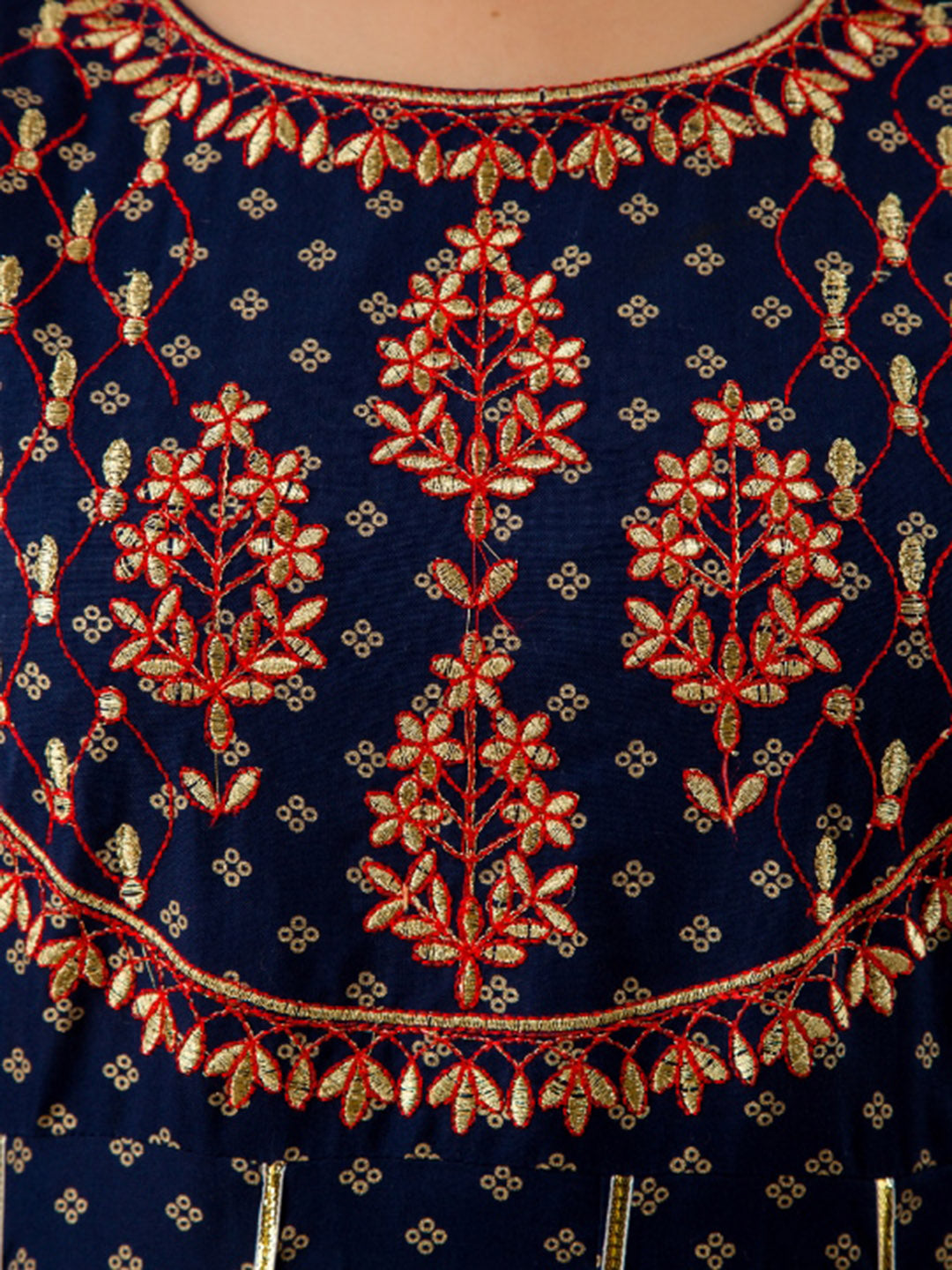 Kalini Women Navy Blue Ethnic Motifs Printed Anarkali Kurta - Distacart