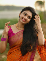Thumbnail for Kalini Ethnic Motifs Woven Design Zari Banarasi Saree - Distacart