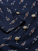 Thumbnail for Kalini Women Navy Blue Ethnic Motifs Printed Anarkali Kurta - Distacart