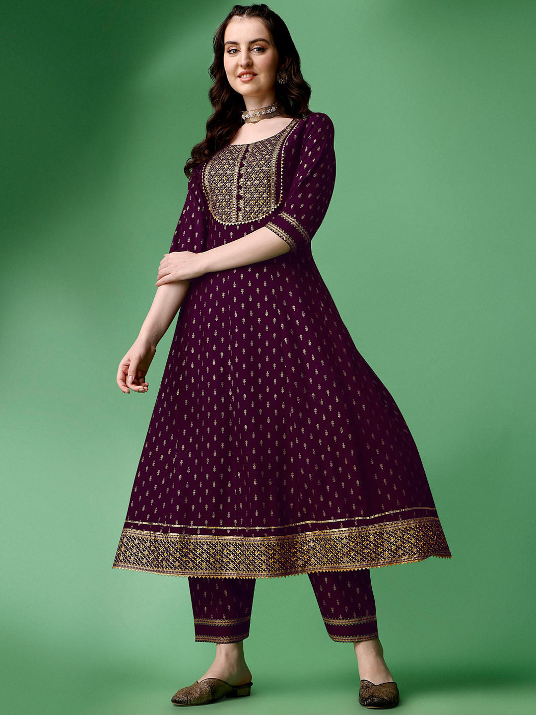 Kalini Woven Design Kurta with Trousers & Dupatta - Distacart