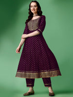 Thumbnail for Kalini Woven Design Kurta with Trousers & Dupatta - Distacart