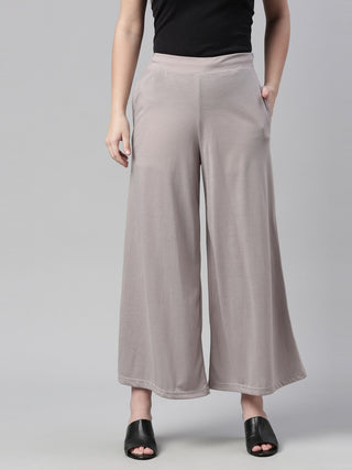 Souchii Grey Knitted Ethnic Palazzos - Distacart
