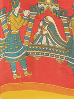 Thumbnail for Saree Mall Mustard Yellow & Blue Printed Saree - Distacart