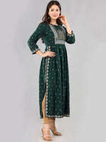 Thumbnail for Kalini Women Green Floral Printed Floral Anarkali Kurta - Distacart