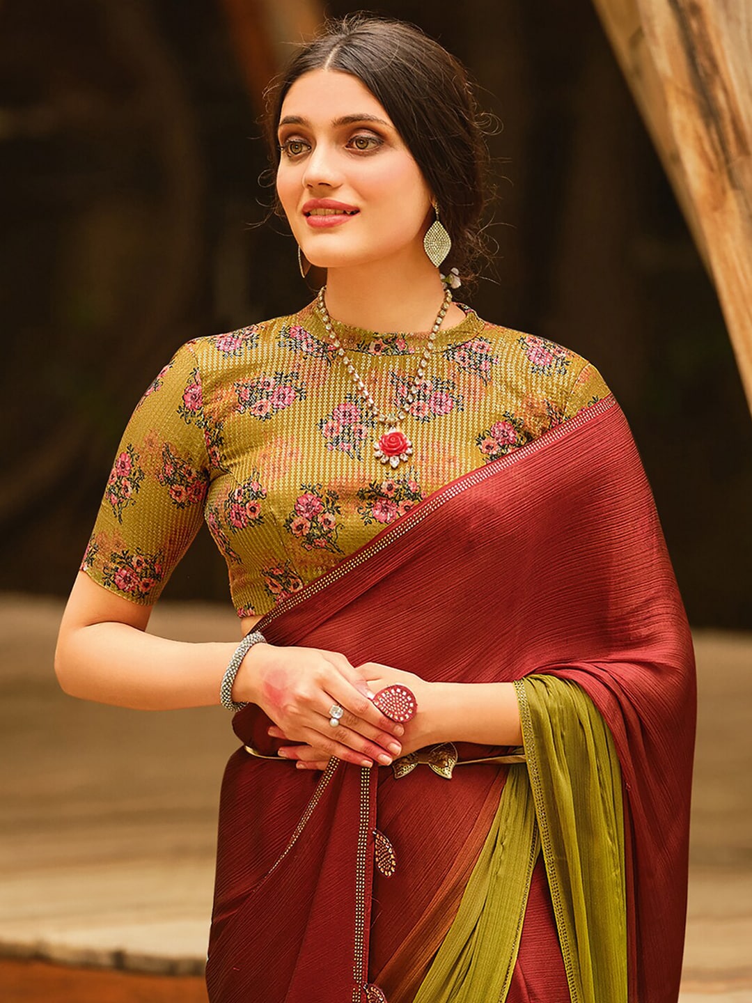 Saree Mall Ombre Beads and Stones Sarees - Distacart
