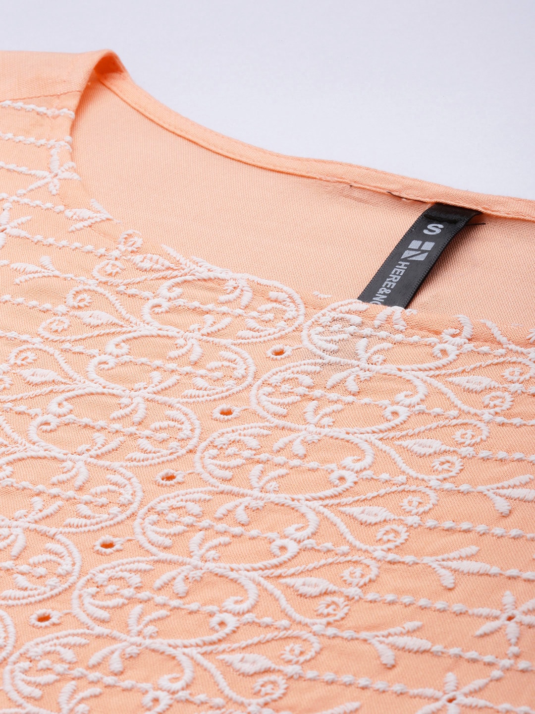 HERE&NOW Women Ethnic Motifs Embroidered Pastels Kurta - Distacart