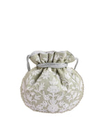 Thumbnail for Masq Green & White Embellished Embroidered Potli Clutch - Distacart