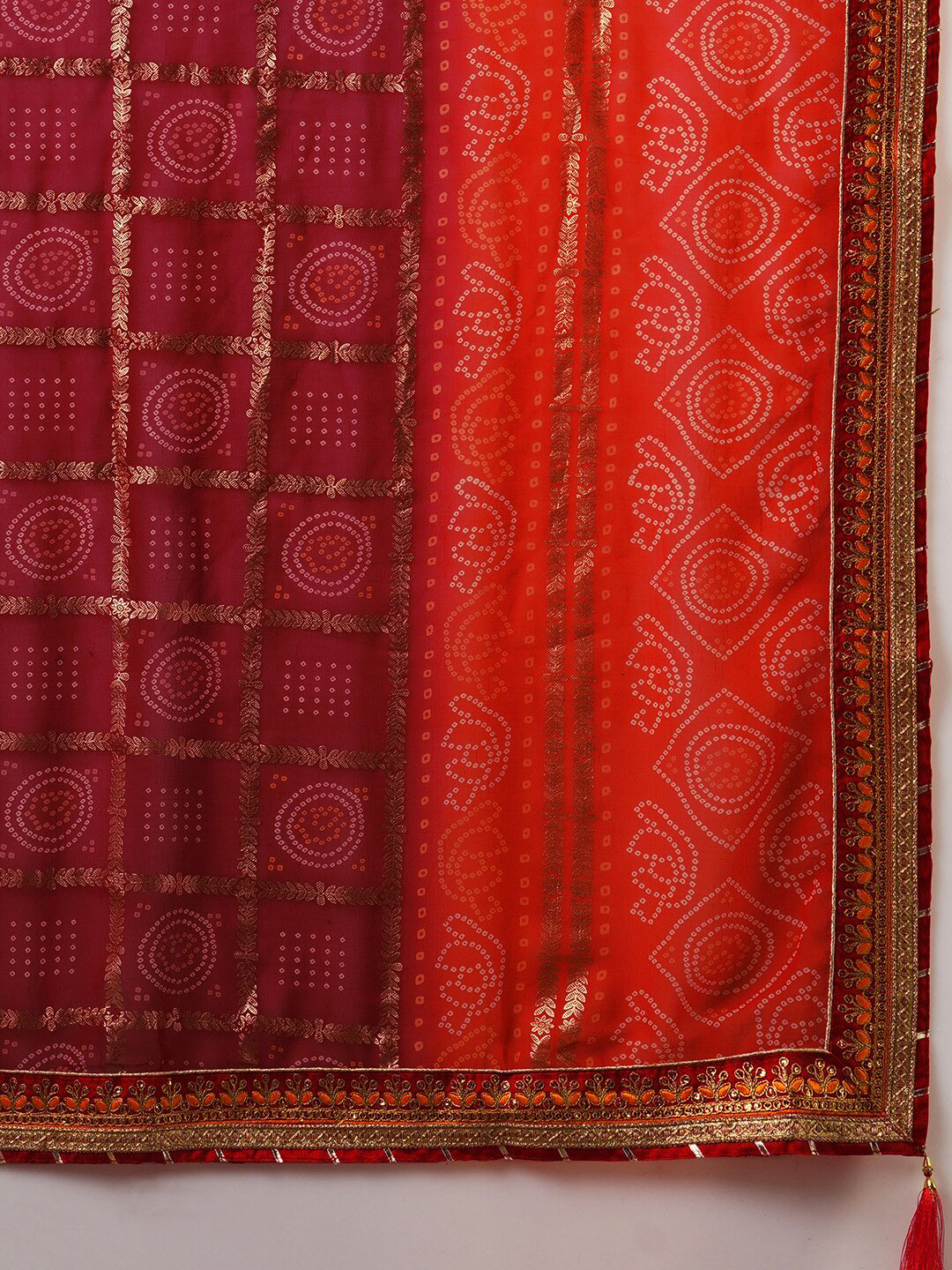 Mitera Bandhani Woven Design Pure Georgette Bandhani Saree - Distacart