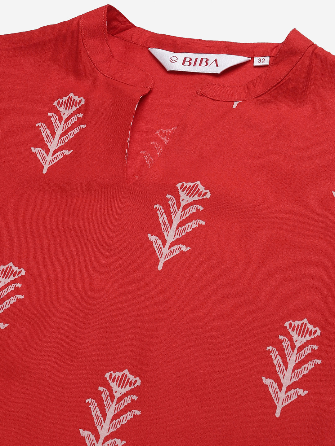 Biba Women Orange & Off-White Printed Kurta with Palazzos - Distacart