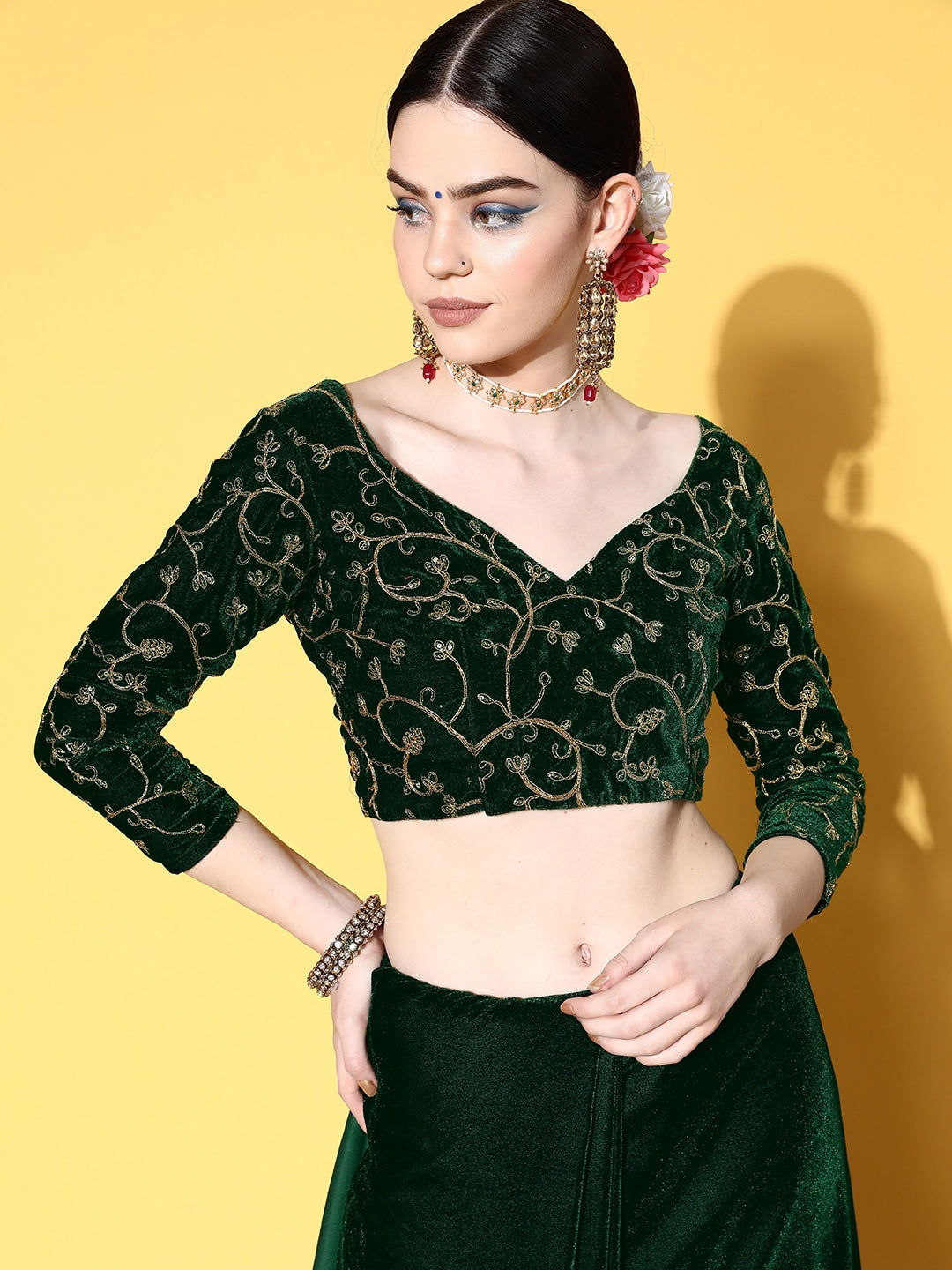 Mitera Solid Saree with Embroidered border - Distacart