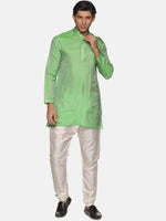 Thumbnail for Sethukrishna Men Green Kurta with Pyjamas - Distacart