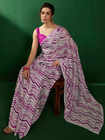 Thumbnail for Sangria Geometric Printed Embellished Satin Saree - Distacart