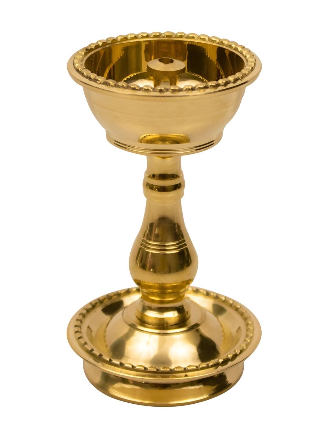 Spillbox Gold-Toned Brass Udupi Nanda Stand Diya Pooja Essential - Distacart