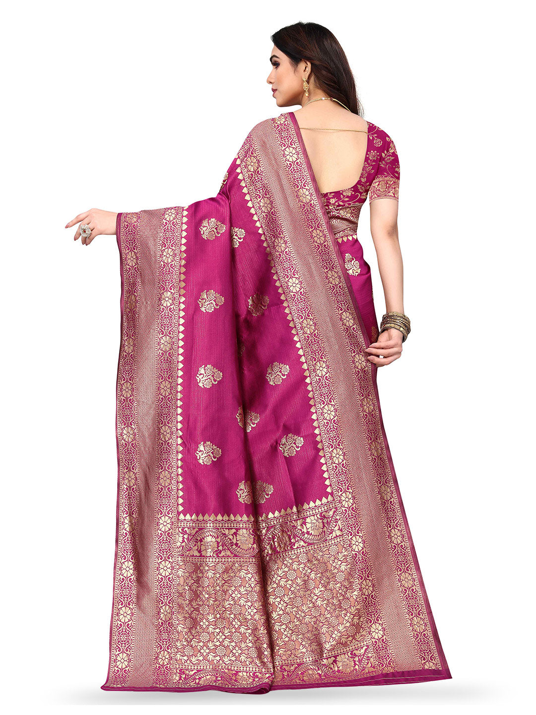 Kalini Floral Woven Design Zari Kanjeevaram Saree - Distacart