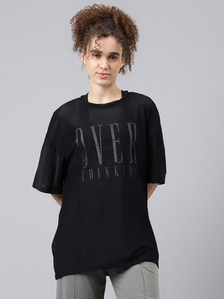 MKH Typography Printed Relaxed Fit Sheer Dri-FIT T-shirt - Distacart