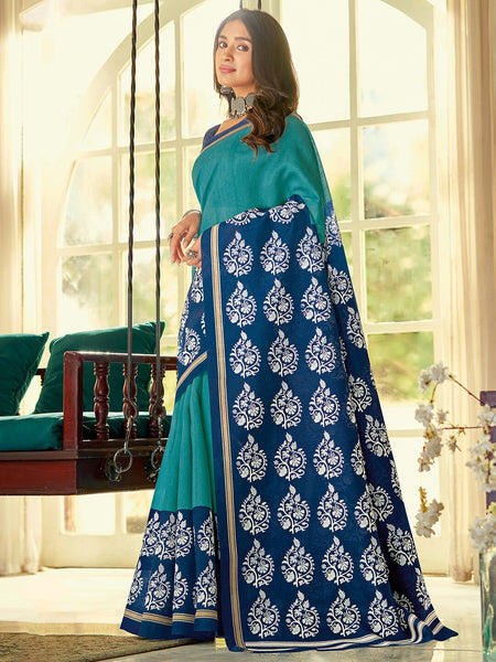 Kalini Ethnic Motifs Printed Zari Dabu Saree - Distacart