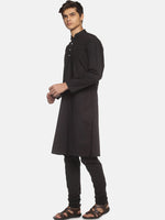 Thumbnail for Sethukrishna Men Black Pure Cotton Kurta with Pyjamas - Distacart