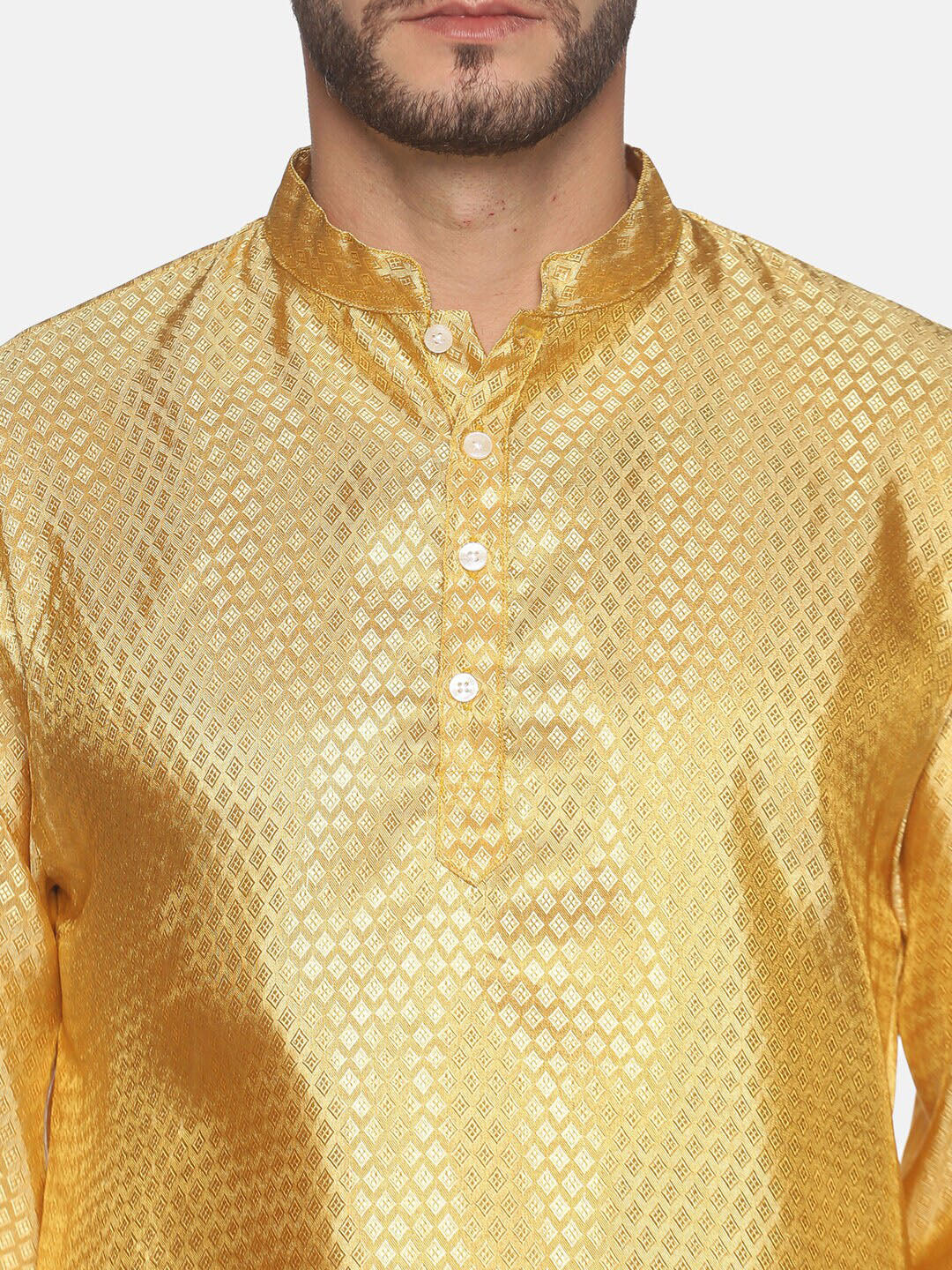Sethukrishna Gold-Toned Mens Kurta with Pyjamas - Distacart