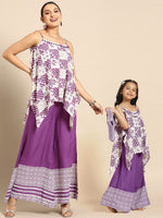 Thumbnail for Sangria Women Bandhani Printed Pure Cotton Kurti with Palazzos - Distacart