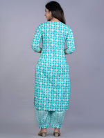 Thumbnail for Kalini Women Turquoise Blue Printed Pure Cotton Kurta with Salwar & With Dupatta - Distacart