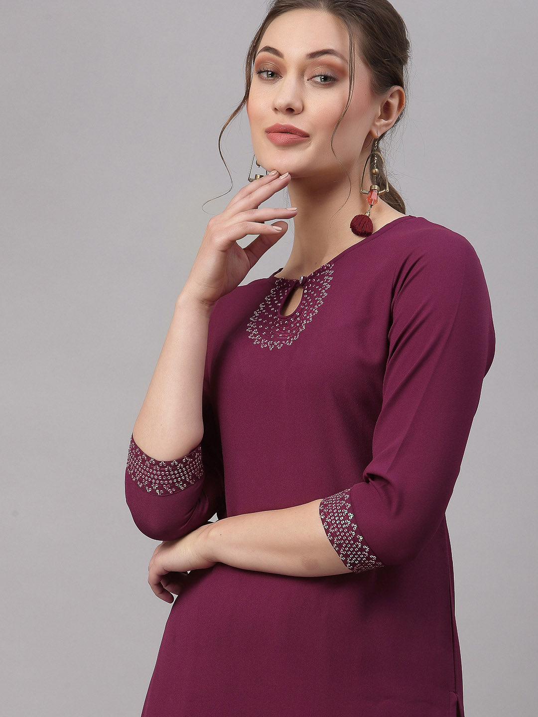 Kalini Women Purple Yoke Design Kurta - Distacart