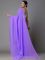 Thumbnail for Mitera Pure Georgette Saree With Embellished Blouse - Distacart