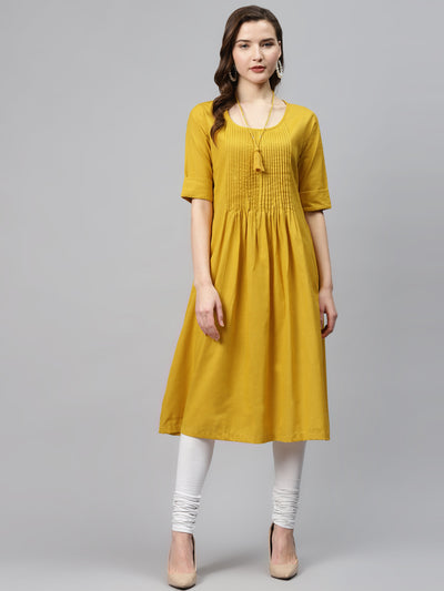 Buy Green Cotton Flared Printed Kurta Dress () for INR1799.50 | Biba India