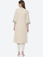 Thumbnail for Biba Women White Ethnic Motifs Embroidered Kurta - Distacart