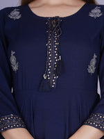 Thumbnail for Kalini Women Blue Printed Anarkali Kurta - Distacart