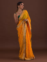 Thumbnail for Koskii Yellow & Red Bandhani Gotta Patti Bandhani Saree - Distacart