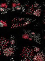 Thumbnail for Mitera Floral Sequinned Velvet Saree - Distacart