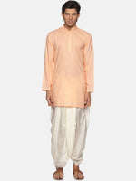 Thumbnail for Sethukrishna Men Orange Pure Cotton Kurta with Salwar - Distacart