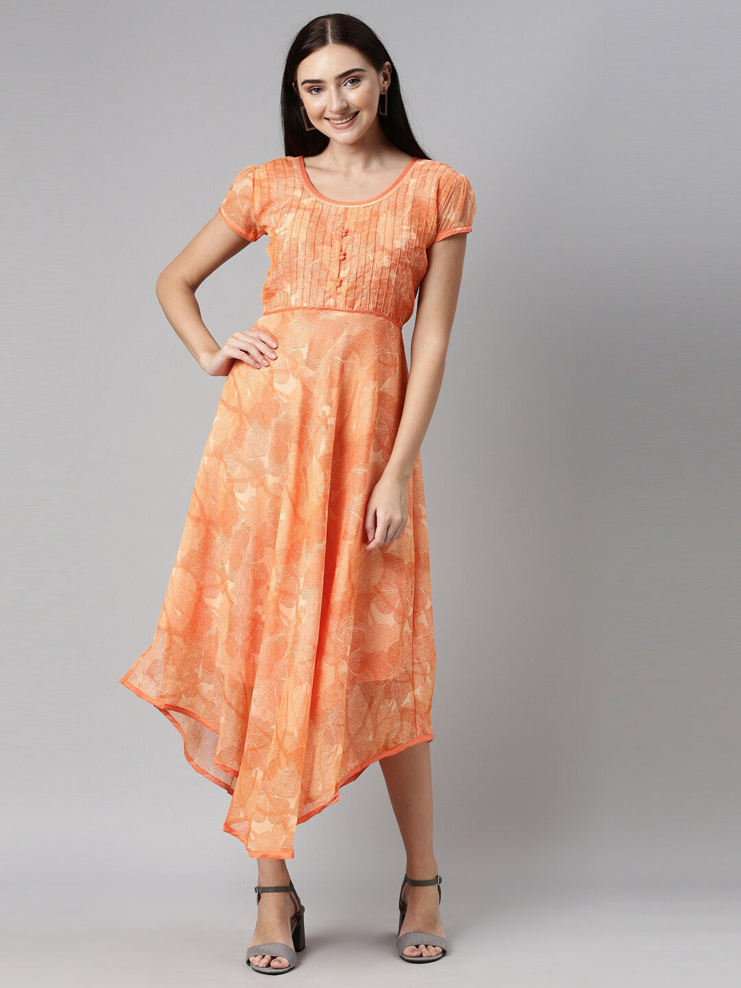 Souchii Chiffon Midi Dress - Distacart