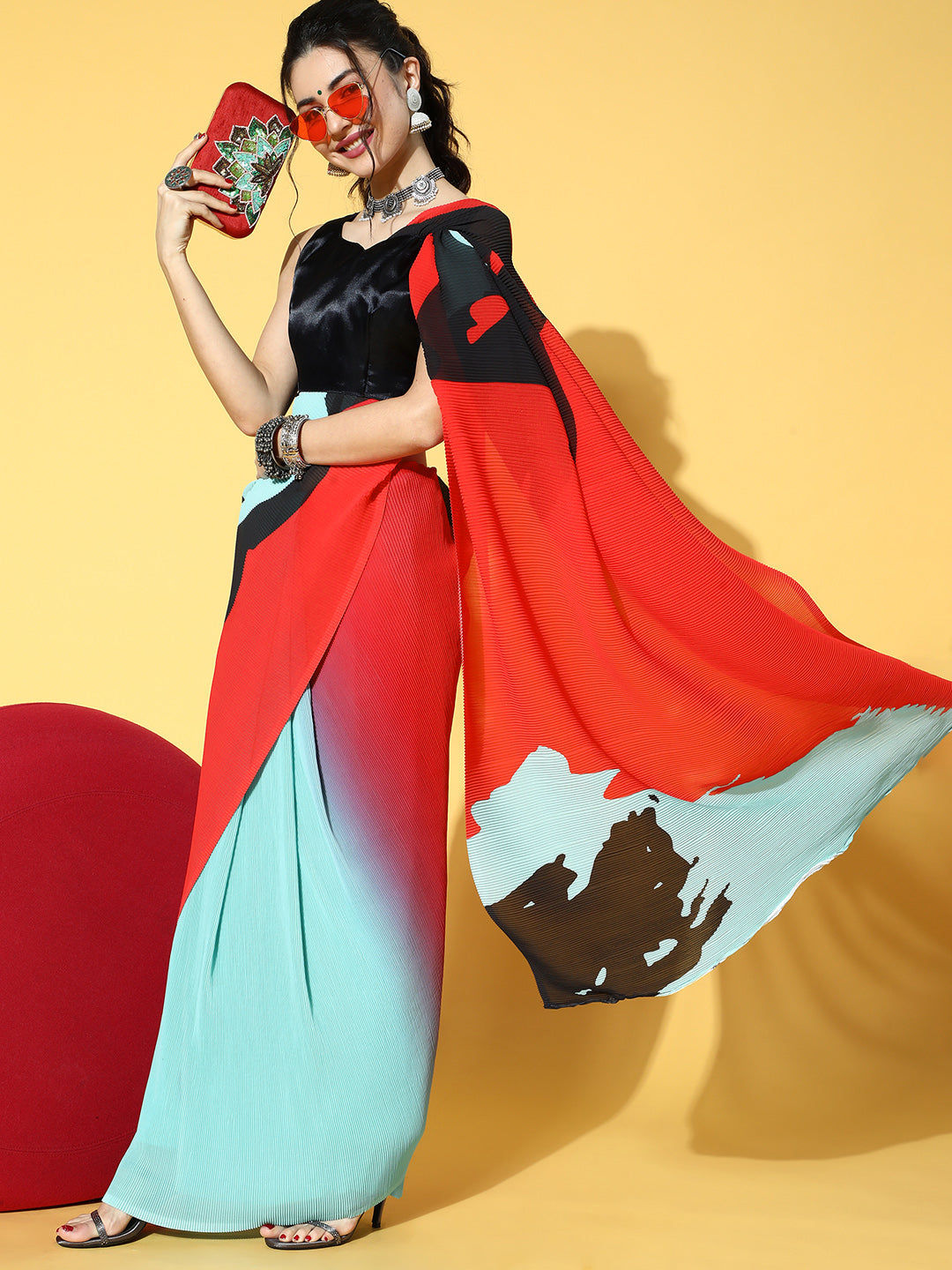 Saree Mall Blue Saree For Women - Distacart