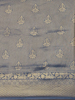 Thumbnail for Saree Mall Navy Blue Ethnic Motifs Zari Silk Blend Banarasi Saree - Distacart