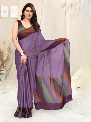 Kalini Striped Poly Chiffon Saree - Distacart